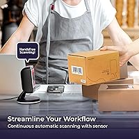 Vista 6 de Volcora Escáner de código de barras omnidireccional, lector automático de códigos de barras manos libres, detección de código de barras QR USB 1D 2D