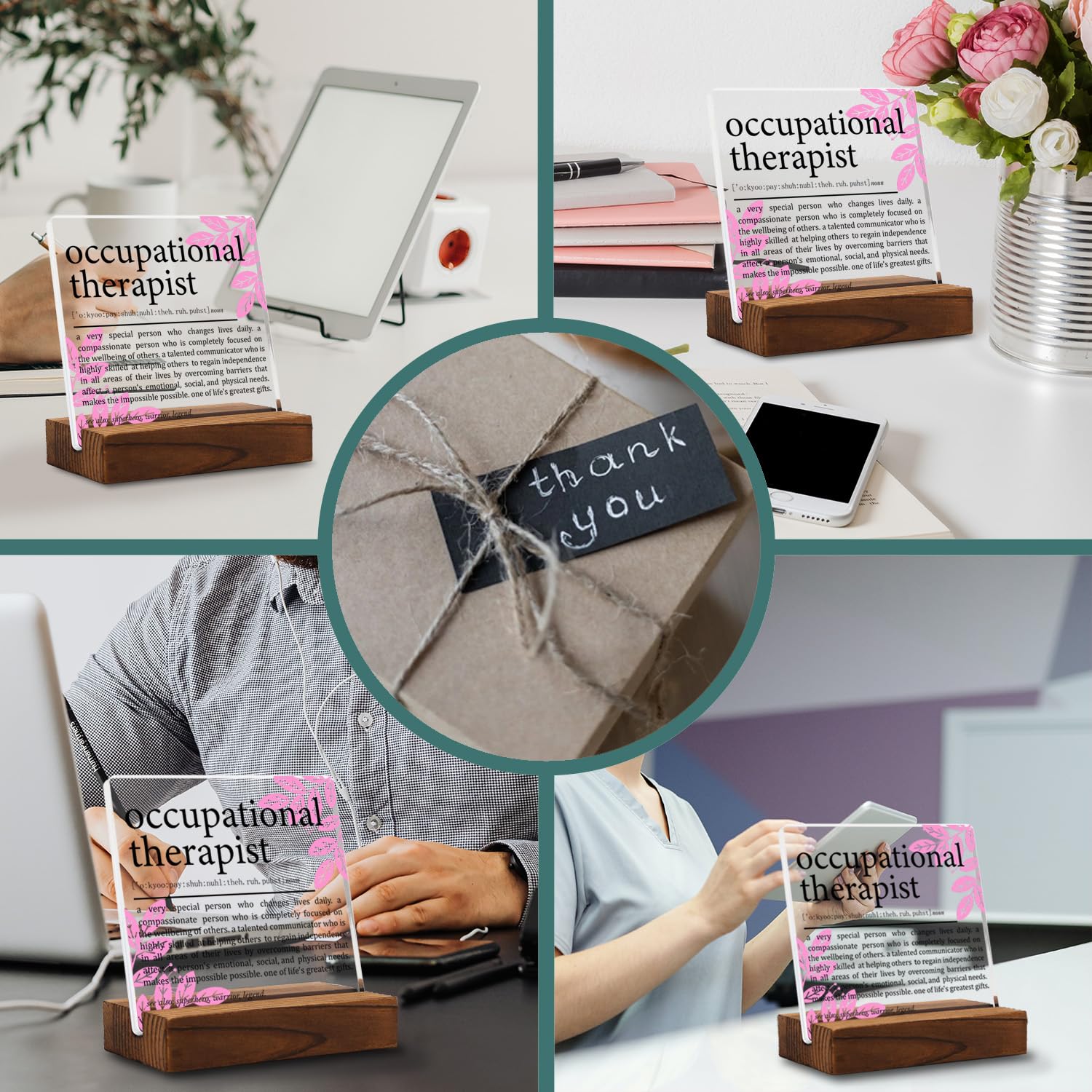 Occupational Therapist Gift Clear Desk Decor Sign, Appreciation Gifts for Therapist, OT Definition Thank You Gift for Her Graduation Retirement, OT Plaque Signs for Medical Clinic Office