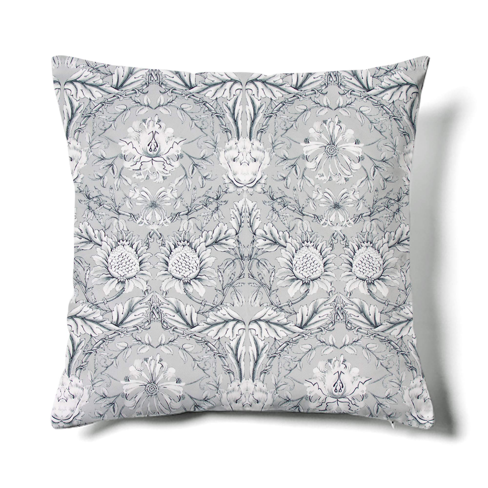 Yingd Grey Obal William Morris Cushion Covers Original Design Velvet Pillow Cases Square Decorative Throw Pillow Cover Cm X 45Cm X 45Cm
