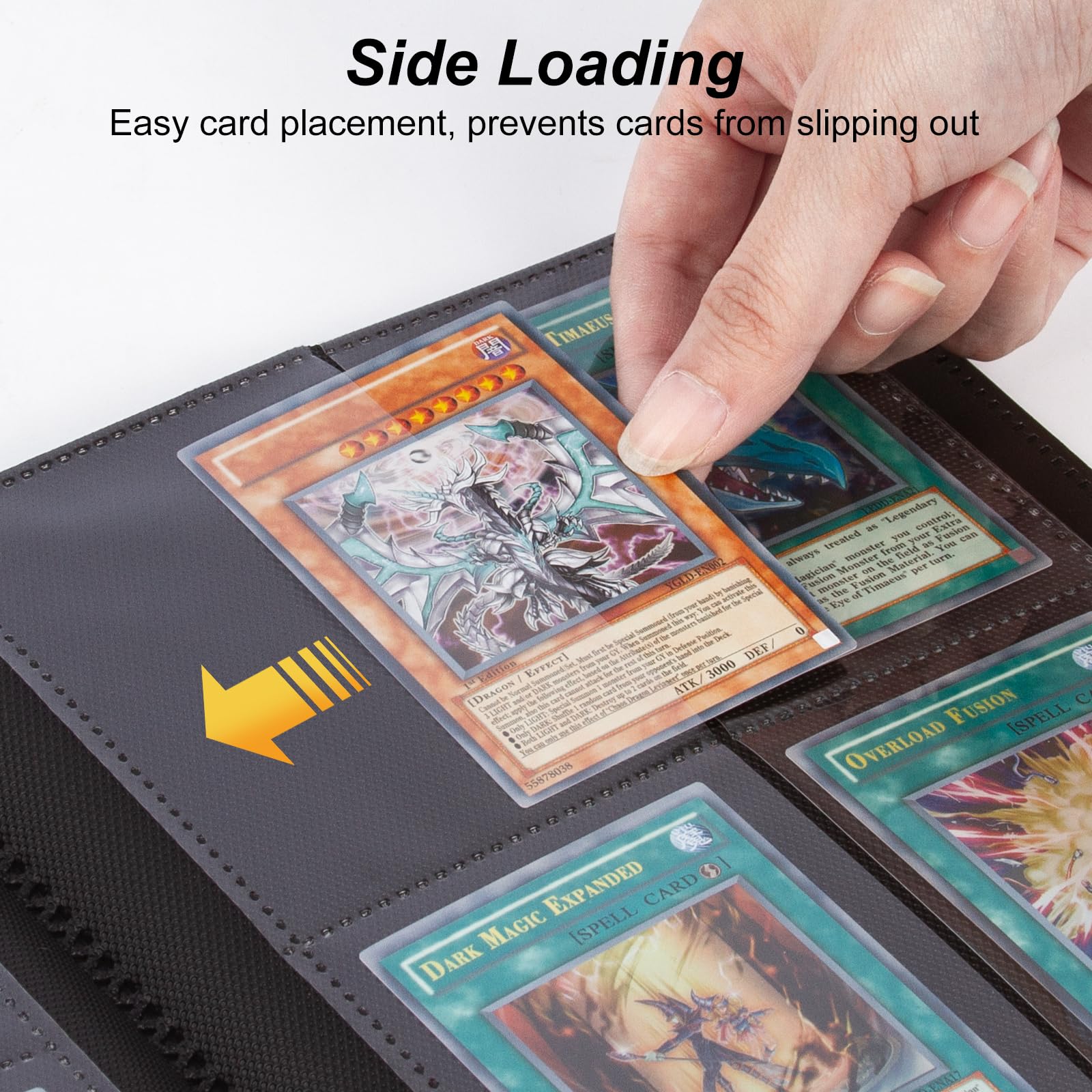 ECOSEAO 4-Pocket Trading Card Binder, 160 Pockets Card Album Holder,Card  Collection Folder for MTG, Yu-Gi-Oh!, Sports Trading Cards (Black) :  Amazon.co.uk: Toys & Games