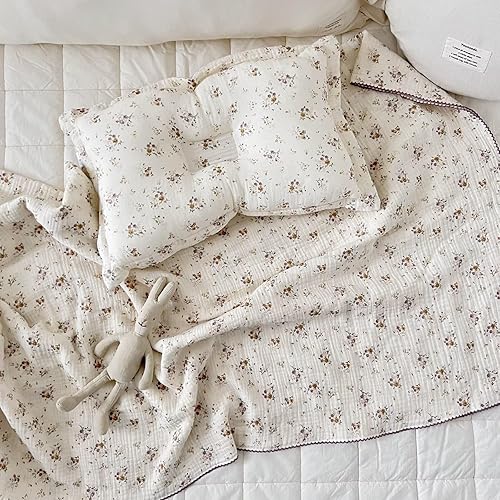 Vista 51 de BuLuTu Mantas de muselina para bebés, niños y niñas, 100% algodón, manta reversible para bebé, manta para cuna, suave, transpirable