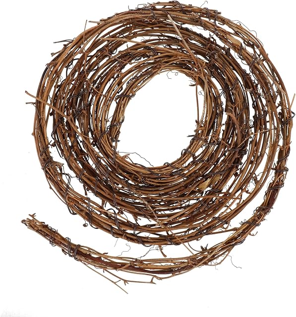 BESPORTBLE Grapevine Wreath Natural Vine Branch Wreath Decorative Wooden Twig for DIY Crafts Door House Holiday Party Decoration