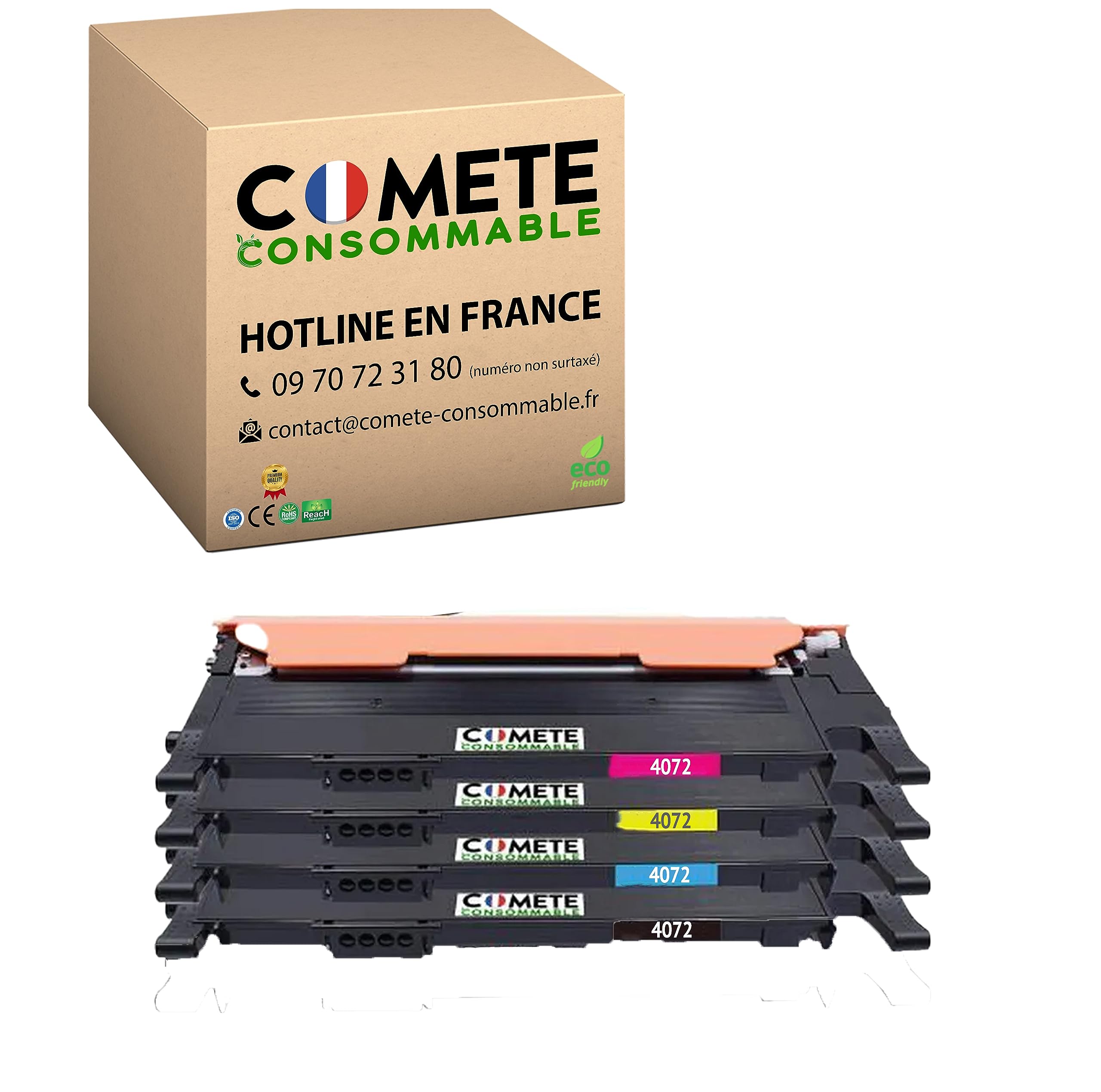 COMETE 4 Cartouche de Toner Compatible avec CLT-4072S CLT-K4072S CLT407 409