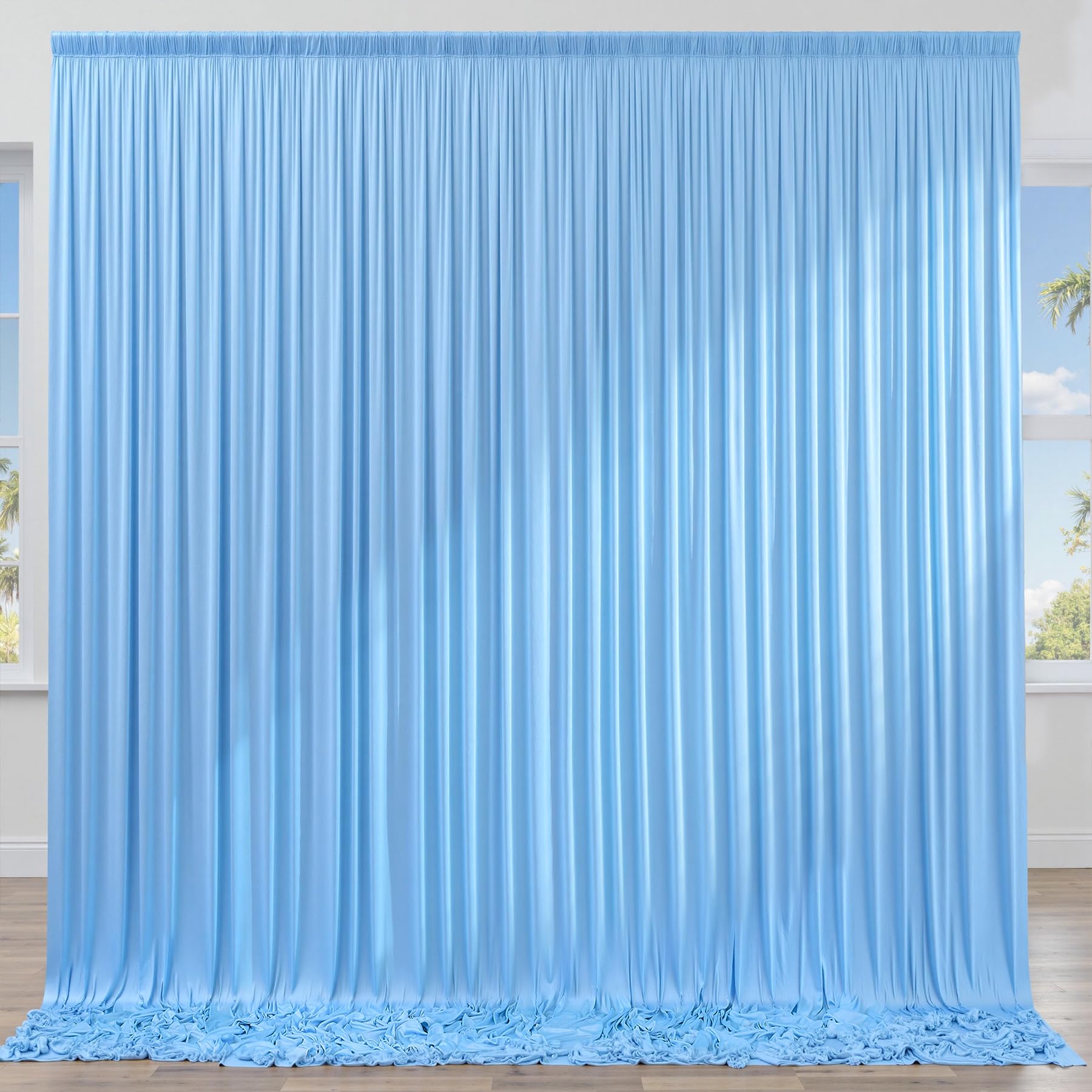 10ft x 10ft Wrinkle Free Black Backdrop Curtains for Parties, 2 Panels 5ftx10ft Polyester Photo Backdrop Drapes for Wedding Birthday Graduation Photography Background — view 86