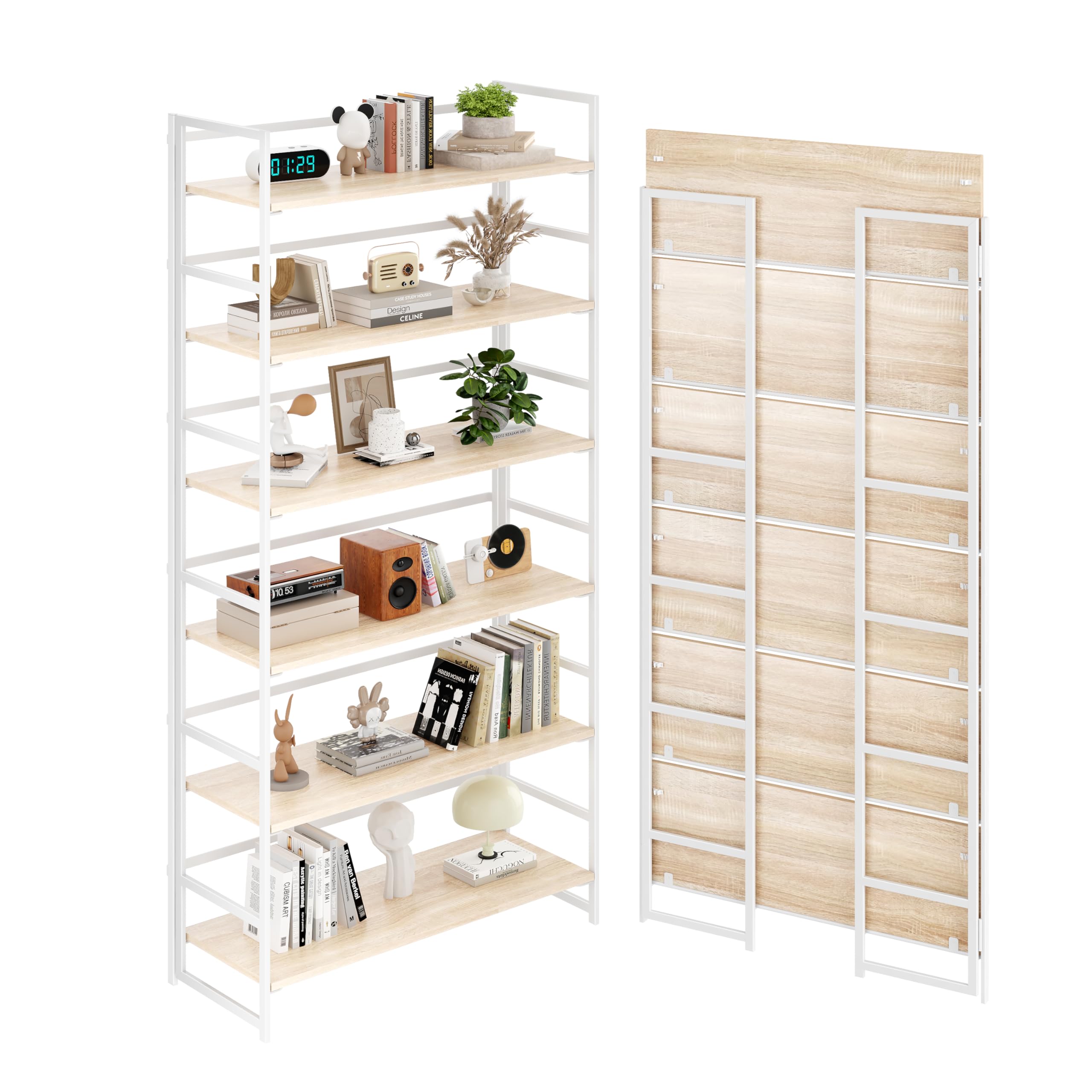 Photo 1 of ***DAMAGED - SEE NOTES/PICTURES*** BHG 6-tier Wide Folding Bookshelf, White