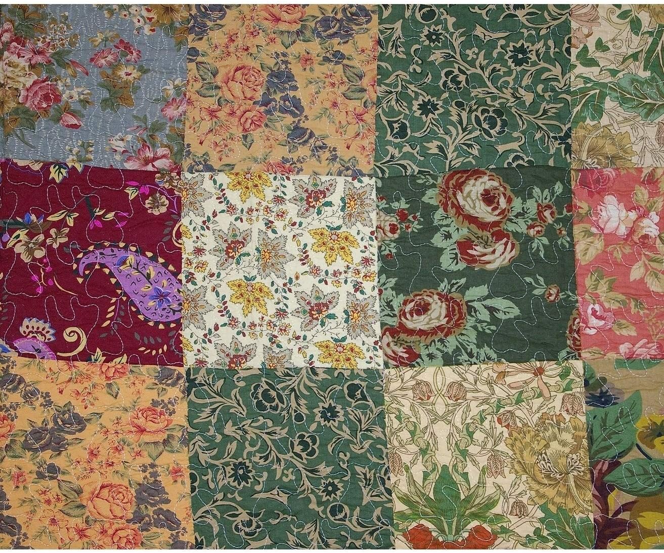 Antique Chic 5-Piece Daybed Set Brown Floral Shabby Cotton Bedskirt Included