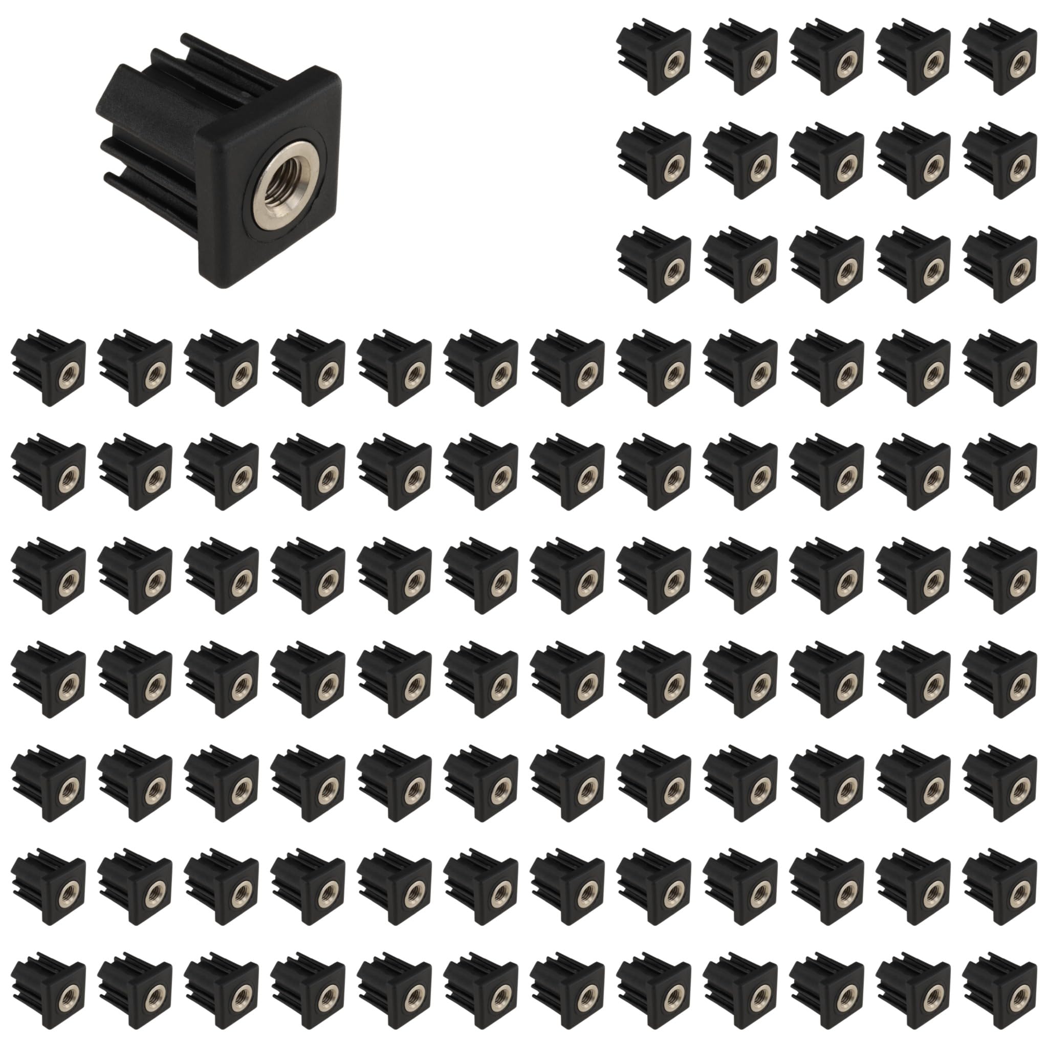 100 tapones roscados M14, 40 x 40 x 1,5, plástico PA reforzado con