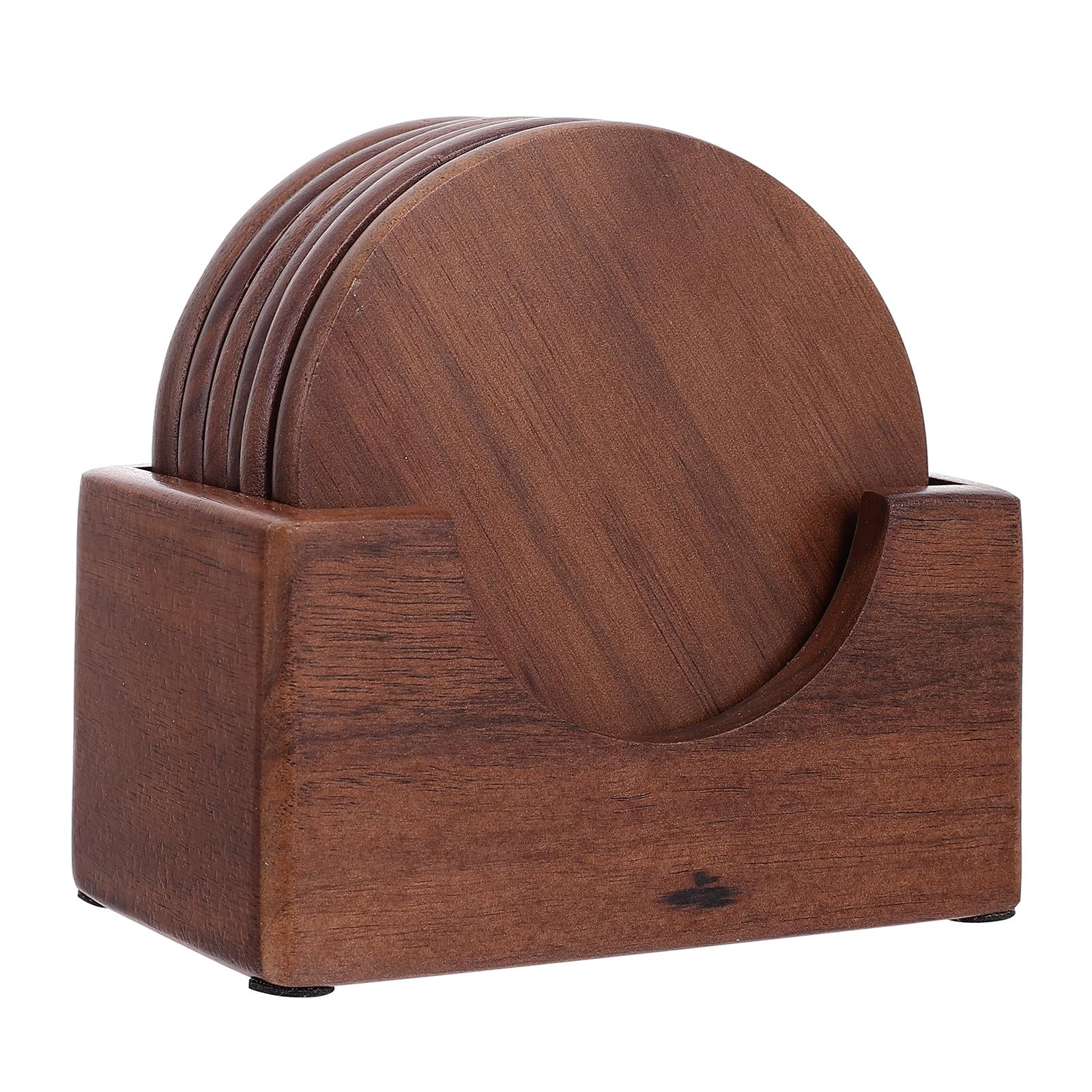 Sous-verres ronds en bois résistant à la chaleur pour table basse