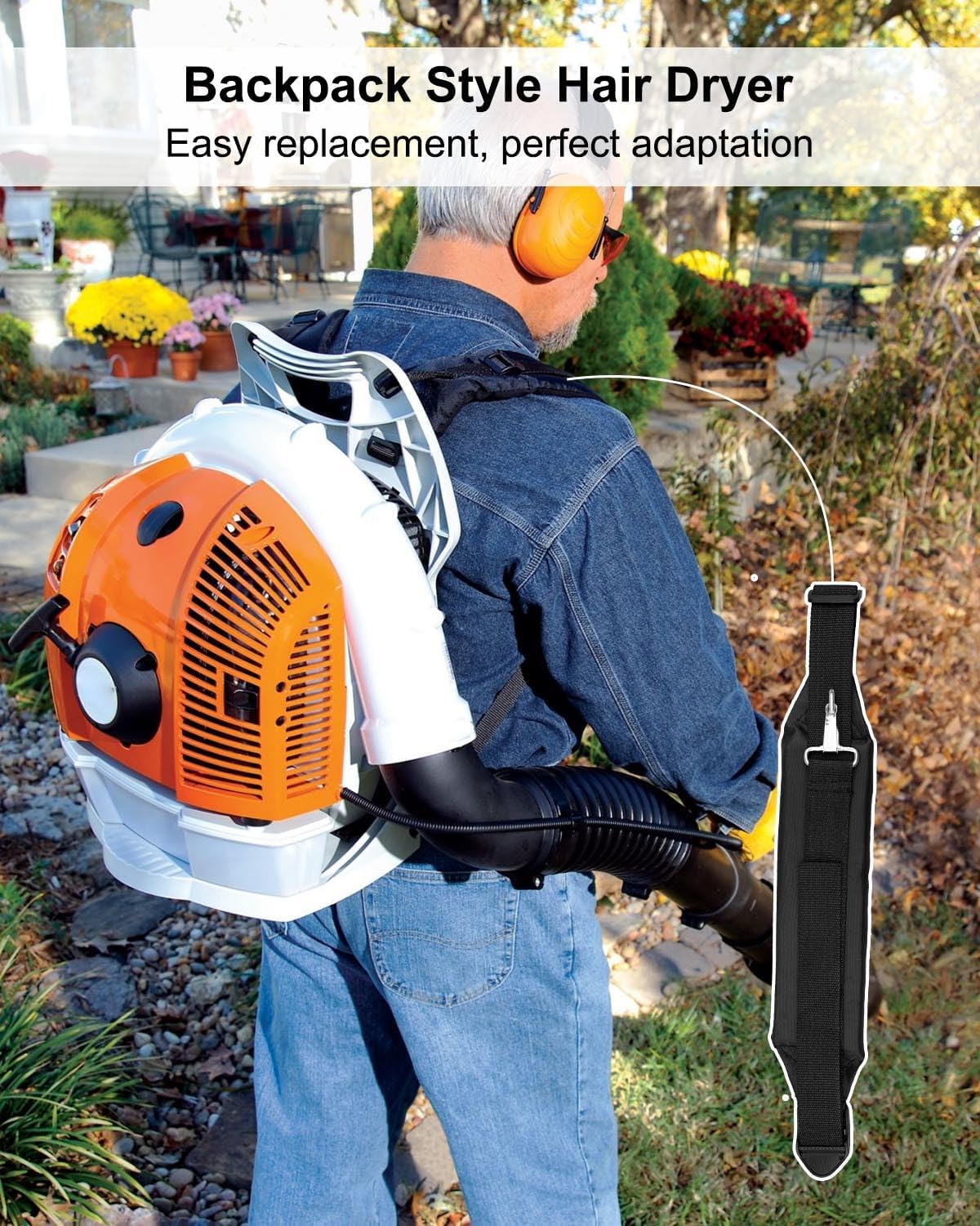 Replace 511758401 Shoulder Straps Fit for RedMax EBZ8500 EBZ7500 EBZ6500 EBZ8000 EBZ8001 EBZ7000 EBZ5000 EBZ4300 521678901 Backpack Blower, Leaf Blower Harness Kit 4 Pack
