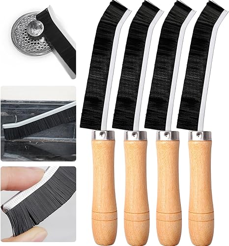 4 cepillos de limpieza de cerdas duras para hendiduras, cerdas duras, cepillo fino para el hogar, espacios reducidos, esquinas, uso de limpieza,