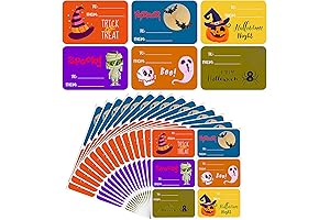 Self-Adhesive Halloween Gift Stickers and Gift Wrap Tags (300-Pack)