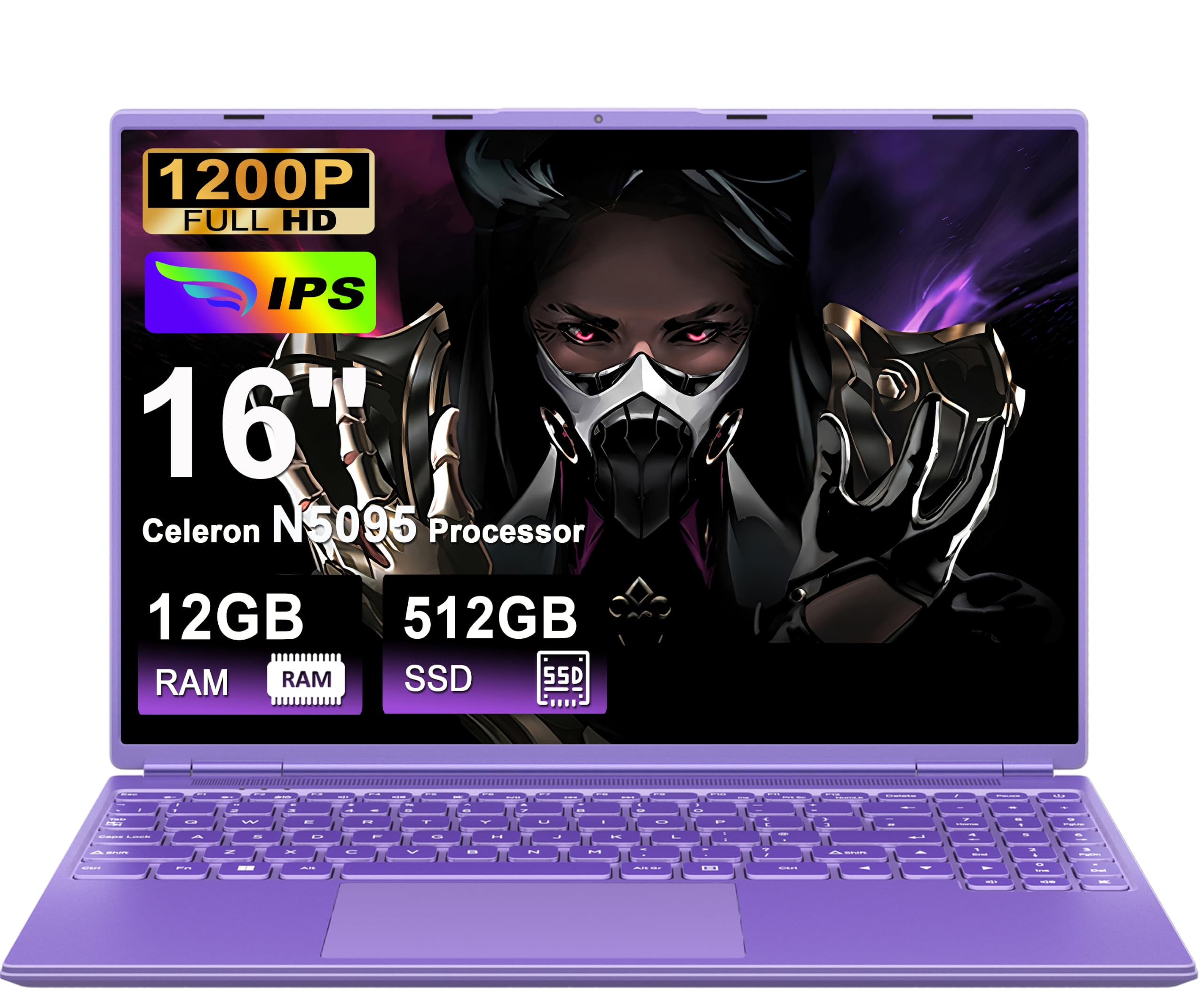 Laptop 16 Celeron N5095 12+512GB SSD
