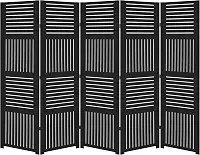 Biombo Pintado Divisoria Separador de Ambiente MDF Preto ou Branco (Preto, 5 Horizontal Vertical)