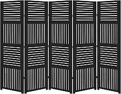 Biombo Pintado Divisoria Separador de Ambiente MDF Preto ou Branco (Preto, 5 Horizontal Vertical)