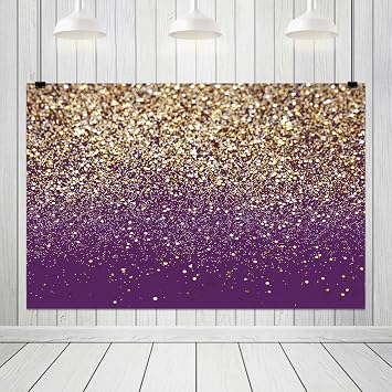 10x8ft Violet and Gold Glitter Party Backdrop for Graduation Birthday Bokeh Backdrop Wedding Prom Bridal Shower Photography Background Sparkle Glitter Golden Party Decoration | Vinyl,Bokeh,Wedding Prom,Bridal,Baby Shower,Photography Background,Sparkle Glitter Golden Party Decoration
