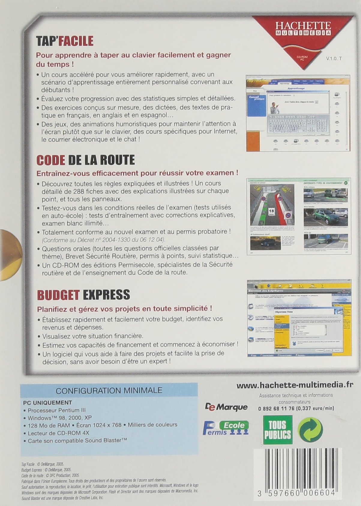 Logiciel pack ados : Tap' Facile + Budget Express + Nouveau code la route