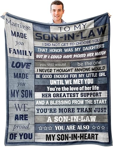 Son in Law Blanket 60’’x50’’, Son in Law Gifts from - Christmas Gifts For Son In Law