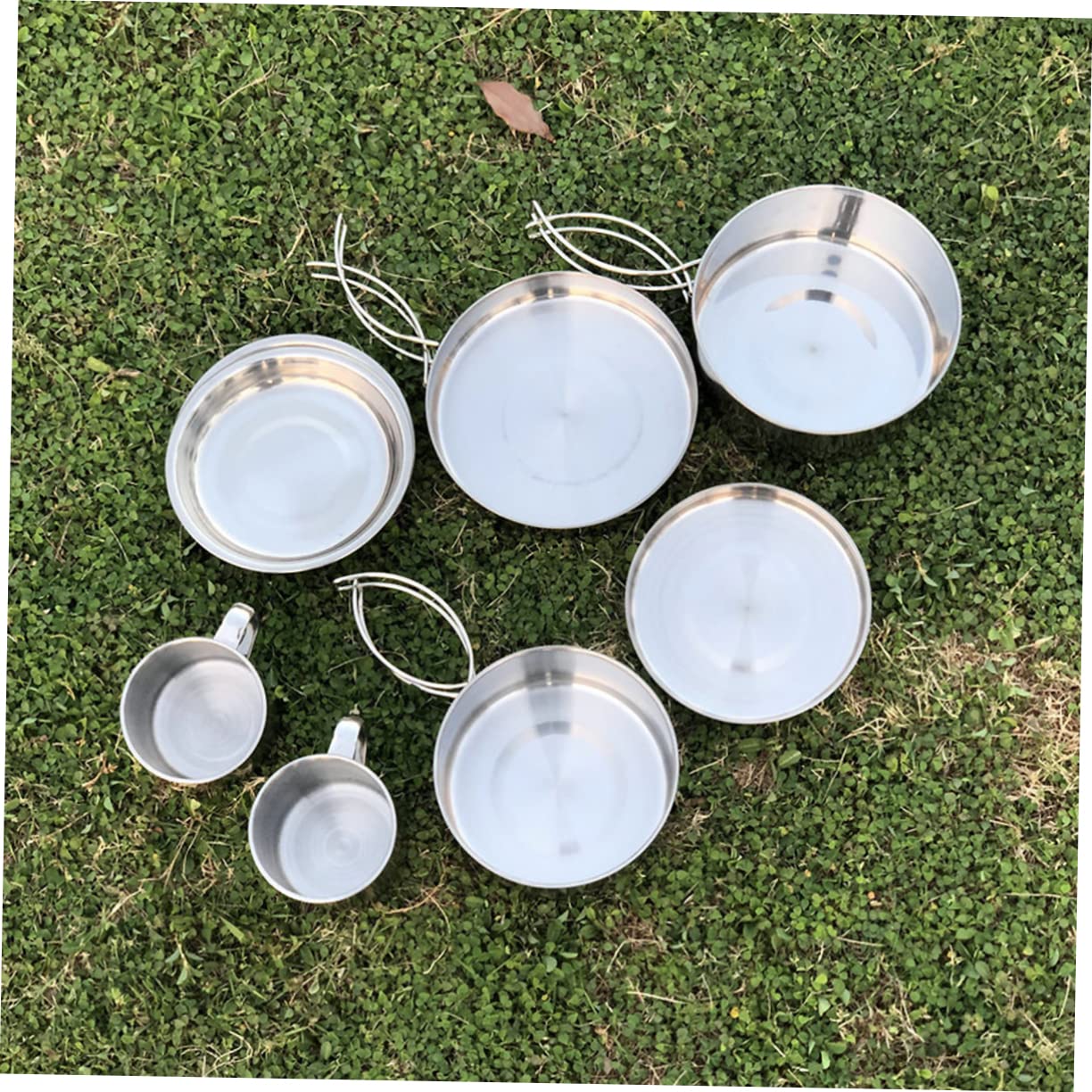 TOYANDONA Cuisine Portable pour Camping avec Tasses Assiettes Poêle Et Casserole pour Randonnée Et Activités Plein Air
