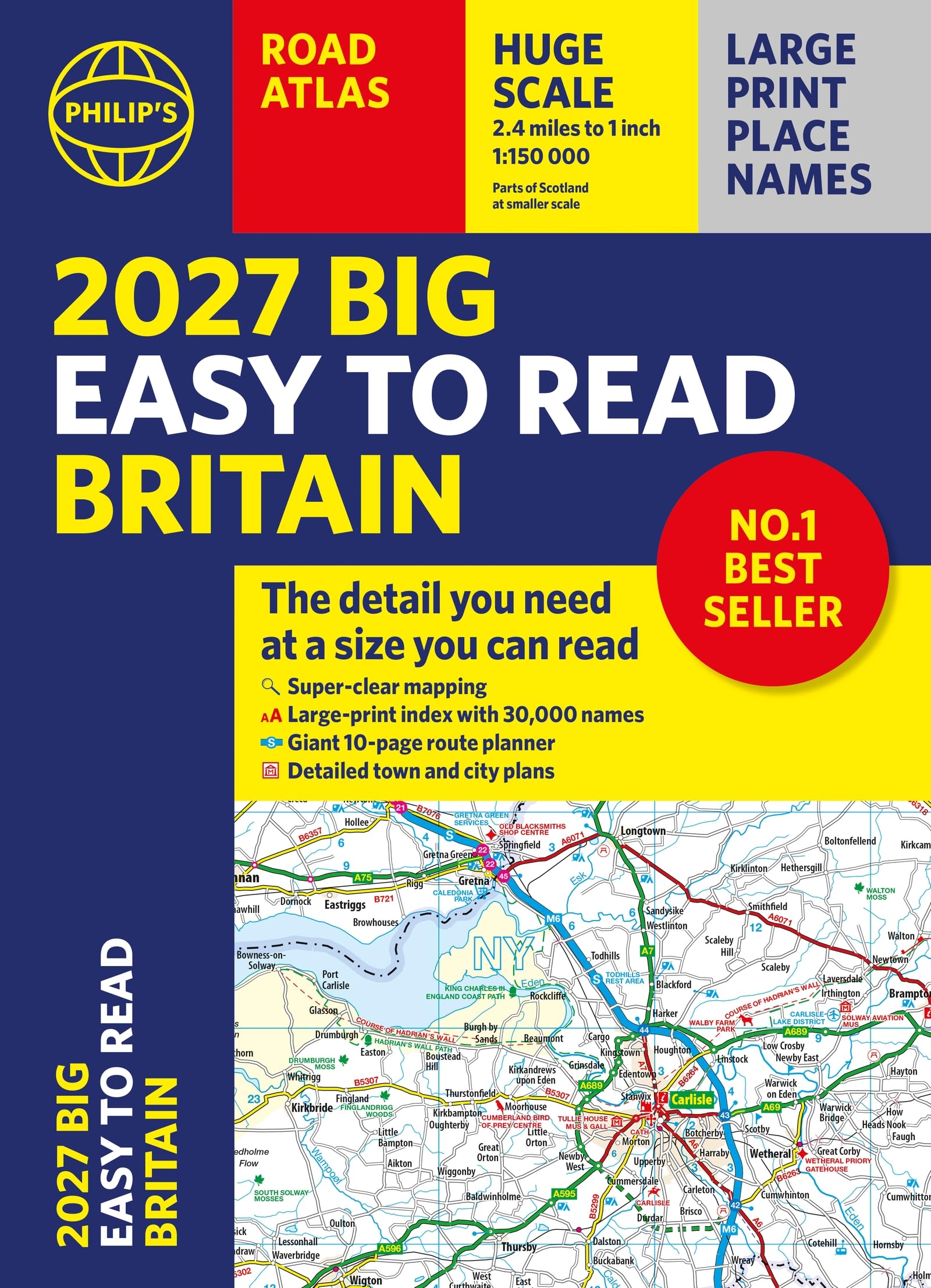 2027 Philips Big Easy to Read Britain Road Atlas A3 Paperback PAPERBACK