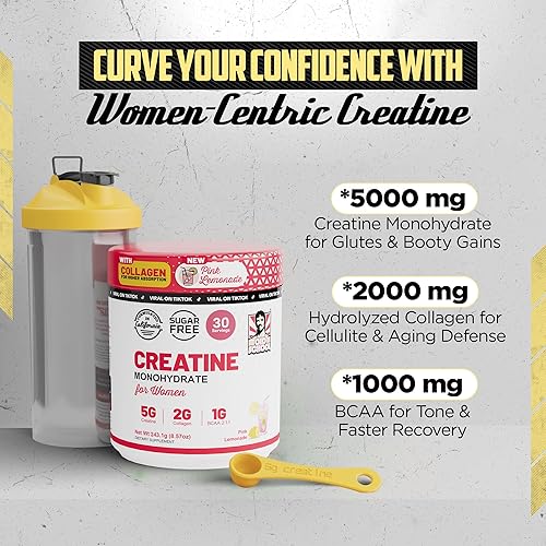Miniatura 6 de Old School Labs Monohidrato de creatina en polvo de 0.18 oz con colágeno y BCAA - Fórmula para mujer después del entrenamiento para reparación y