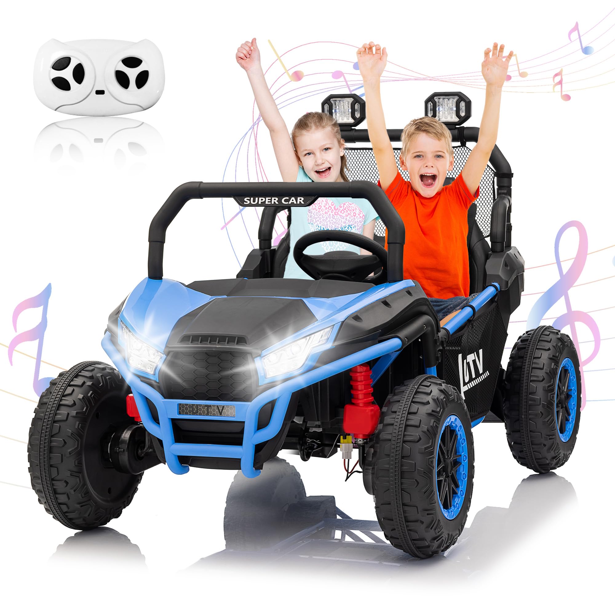 24V Seater Ride On Car for Kids, Remote Control Electric UTV With 20