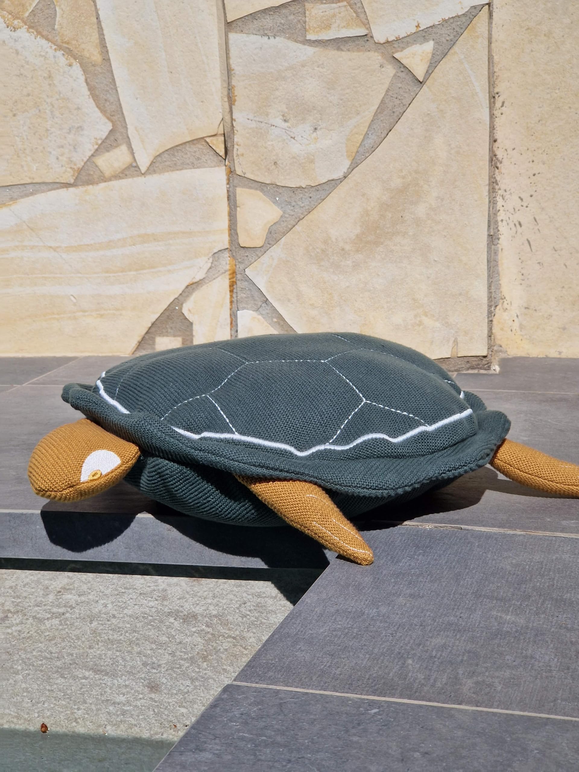 Hugo Frosch Öko-Wärmflasche Kinder 0,8l – Made in Germany – mit weichem Kuschelkissen in Schildkrötenform aus kbA-Baumwolle – formstabile & geruchsneutrale Bettflasche
