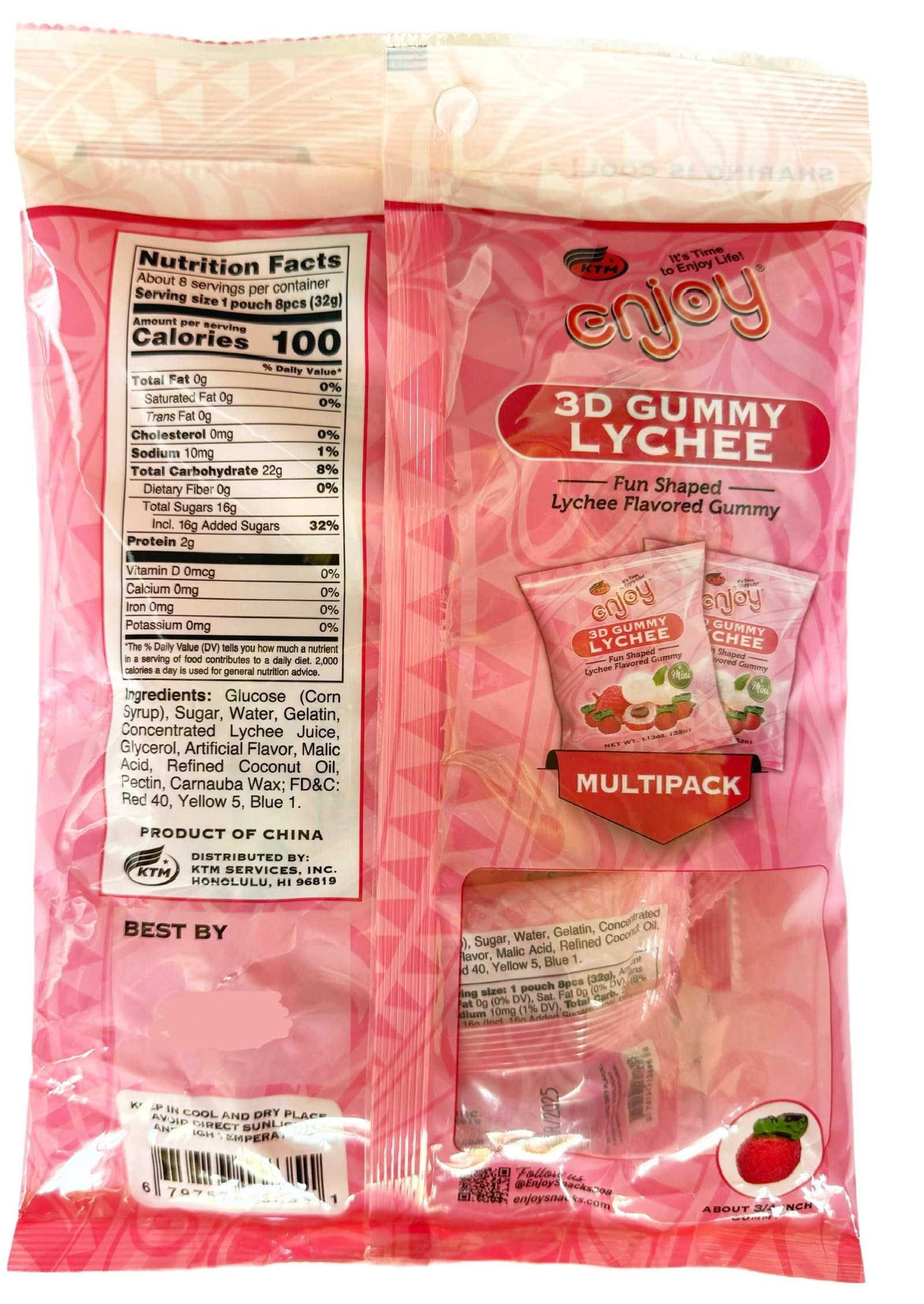 Amazon.com : Enjoy Hawaii 3D Fun Shaped Mini Lychee Gummy