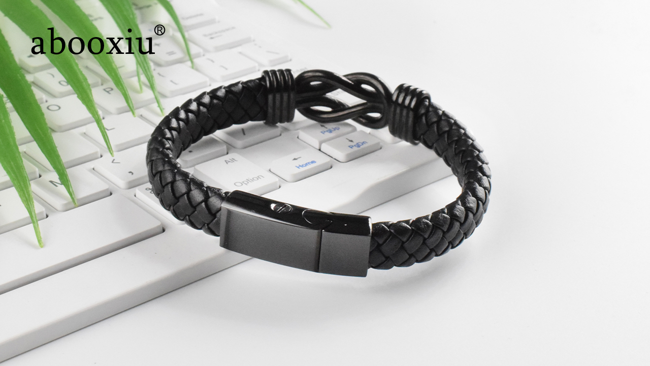 Pulsera cremación de cuero con urna para cenizas 8.66 in miniatura 7