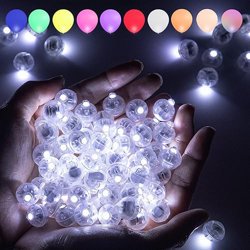 Aogist 100 luces de globo blanco con lazo para colgar, mini luces de bola de huevo de Pascua, luces LED para bebidas, mini luz redonda pequeña para