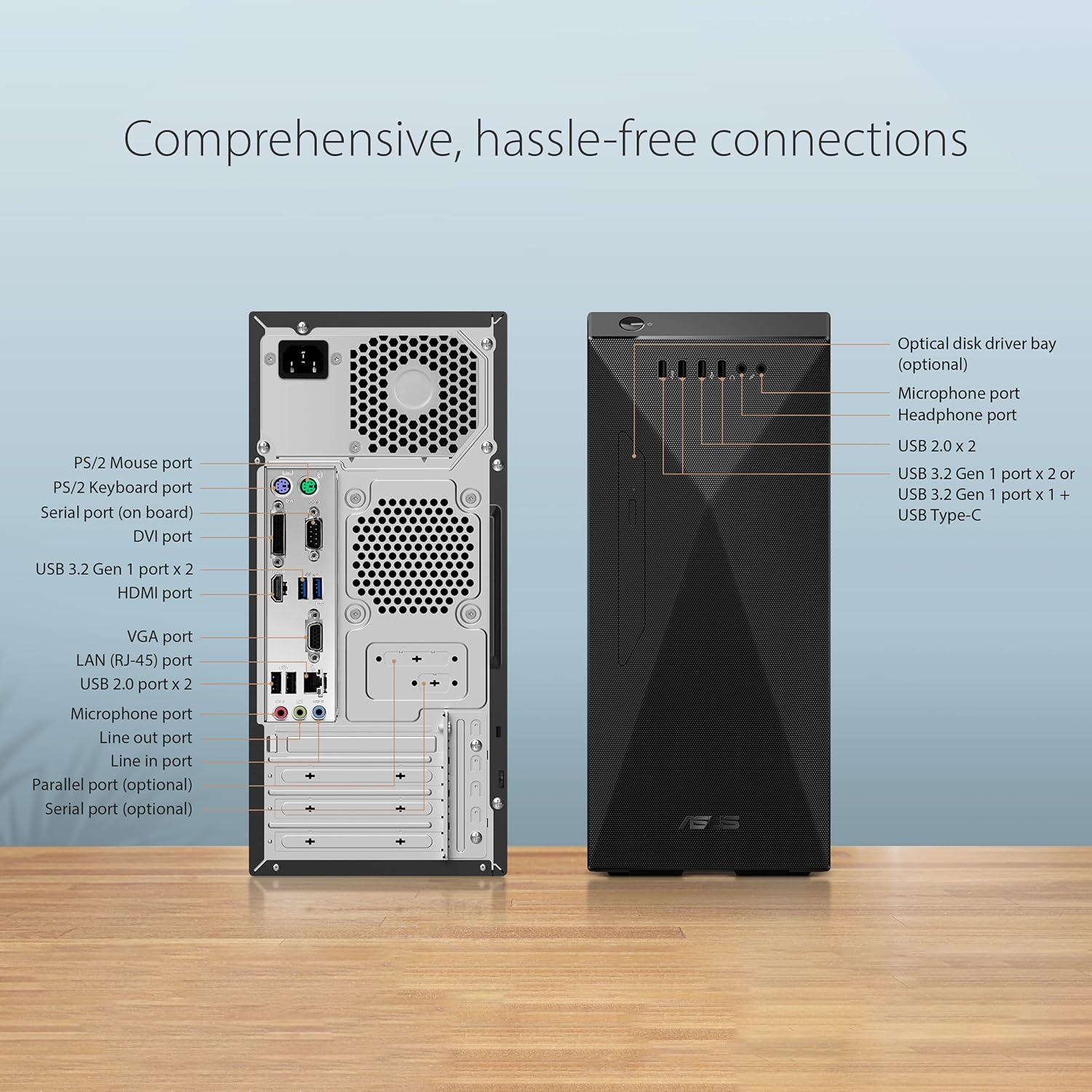 ASUS S500MC Home ＆ Business Mini Desktop (Intel i5-11400 6-Core, 16GB RAM,  3TB HDD (
