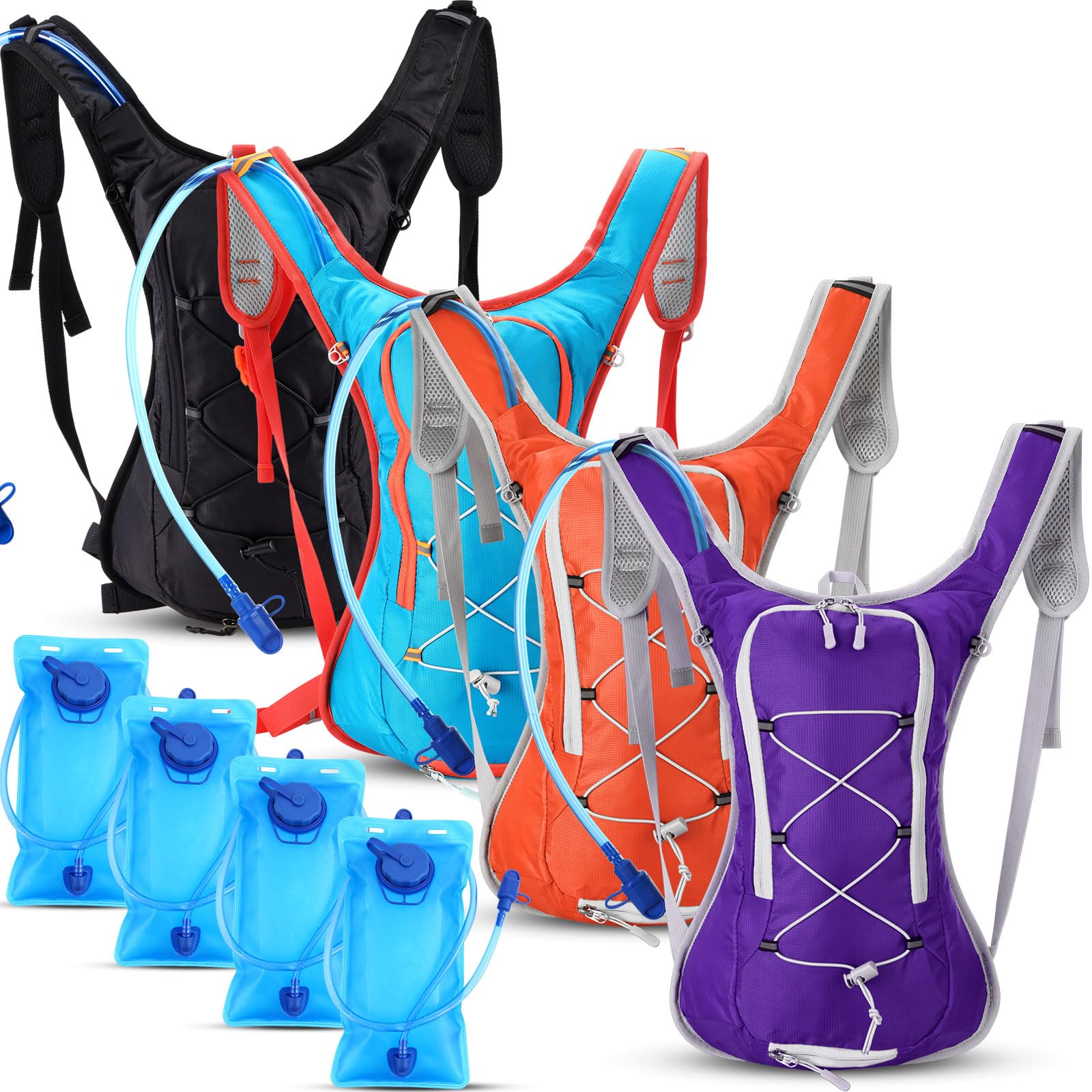 WinnerWhy 4 Pack Hydration Backpack with 2L Water Bladder Lightweight Hydration Backpack Pack for Men Women Hiking Cycling Camping Running Climbing