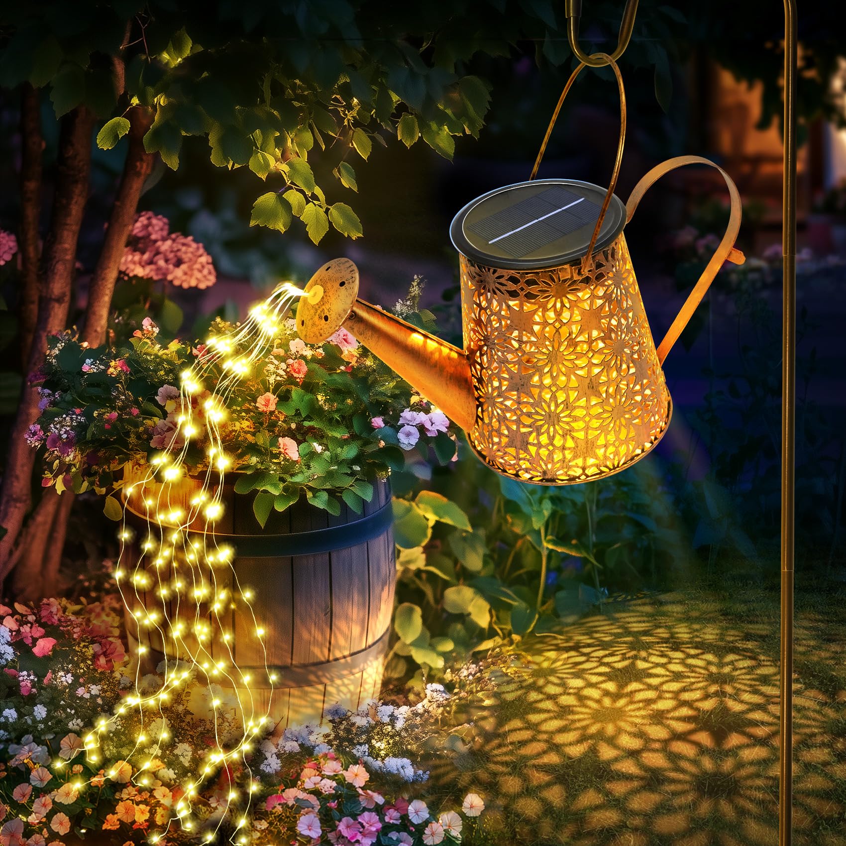 Lampes solaires d'extérieur pour terrasse et porche style arrosoir