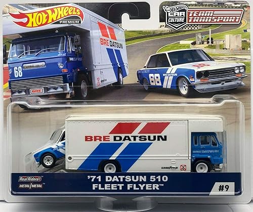 Hot Wheels Coche Cultura Equipo Transporte '71 Datsun 510 Flota Flyer