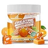 Creatine Monohydrate Soft Chews Complex 6400mg for Men & Women -Advanced Formula W/L-Taurine + Vitamin B12, Sugar Free Chewable Supplement,60 Orange Softchews