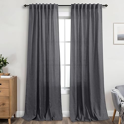 Miniatura 116 de KOUFALL Cortinas transparentes de lino de 90 pulgadas, cortinas para Sala Modernas 2025 De Lino Elegantes, cortinas personalizadas con pestaña