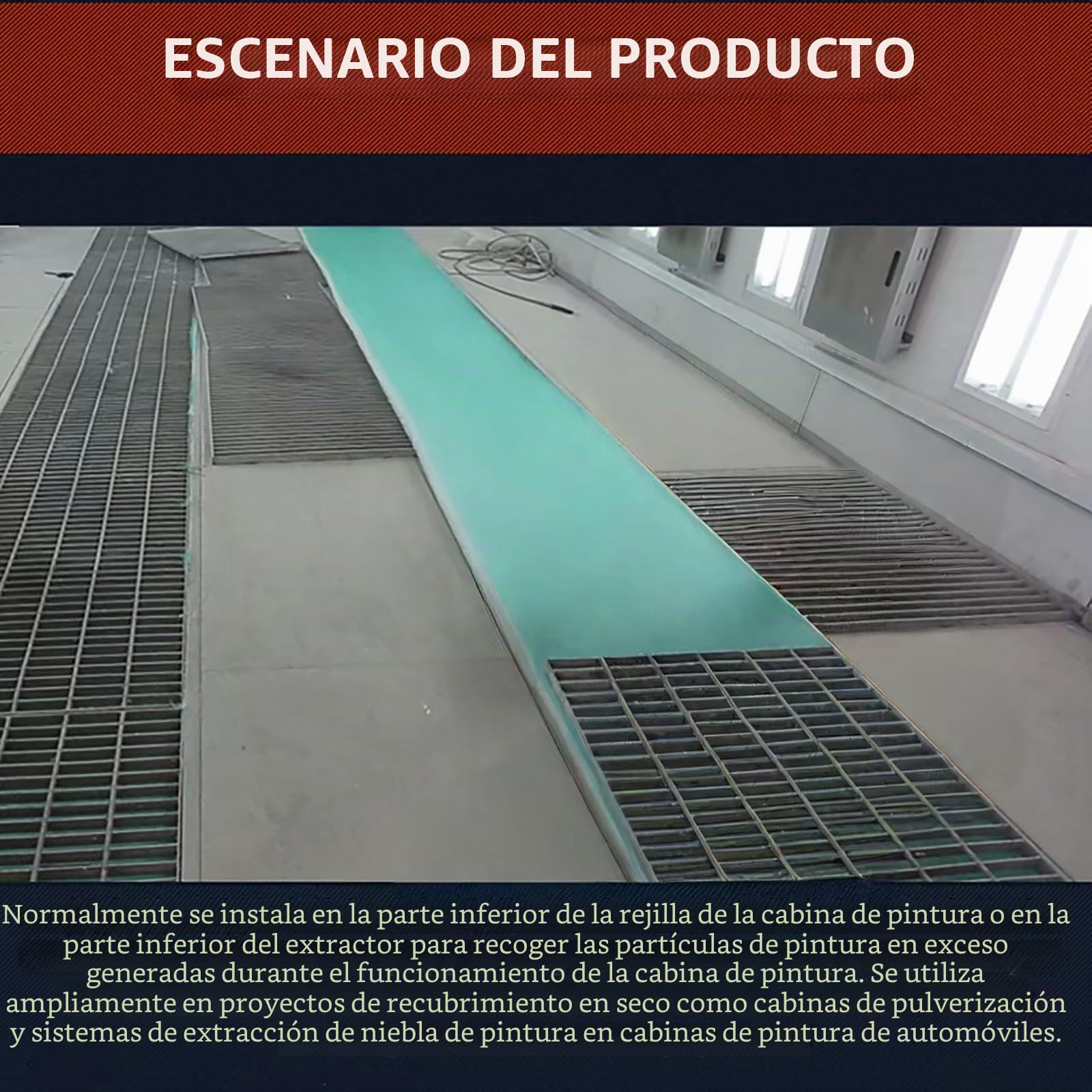 DRISSA Filtros de Cabina de Pintura, Rollo de Filtro de Escape para Cabina de Pintura, filtros de Escape para reemplazar cabinas de pulveriza(Size:3.28x65.6ft(1x20m),Color:Thickness: 60mm)