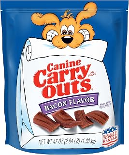 Canine Carry Outs Bacon Flavor Dog Treats 47 oz - Soft Chewy Snacks Made with Real Bacon