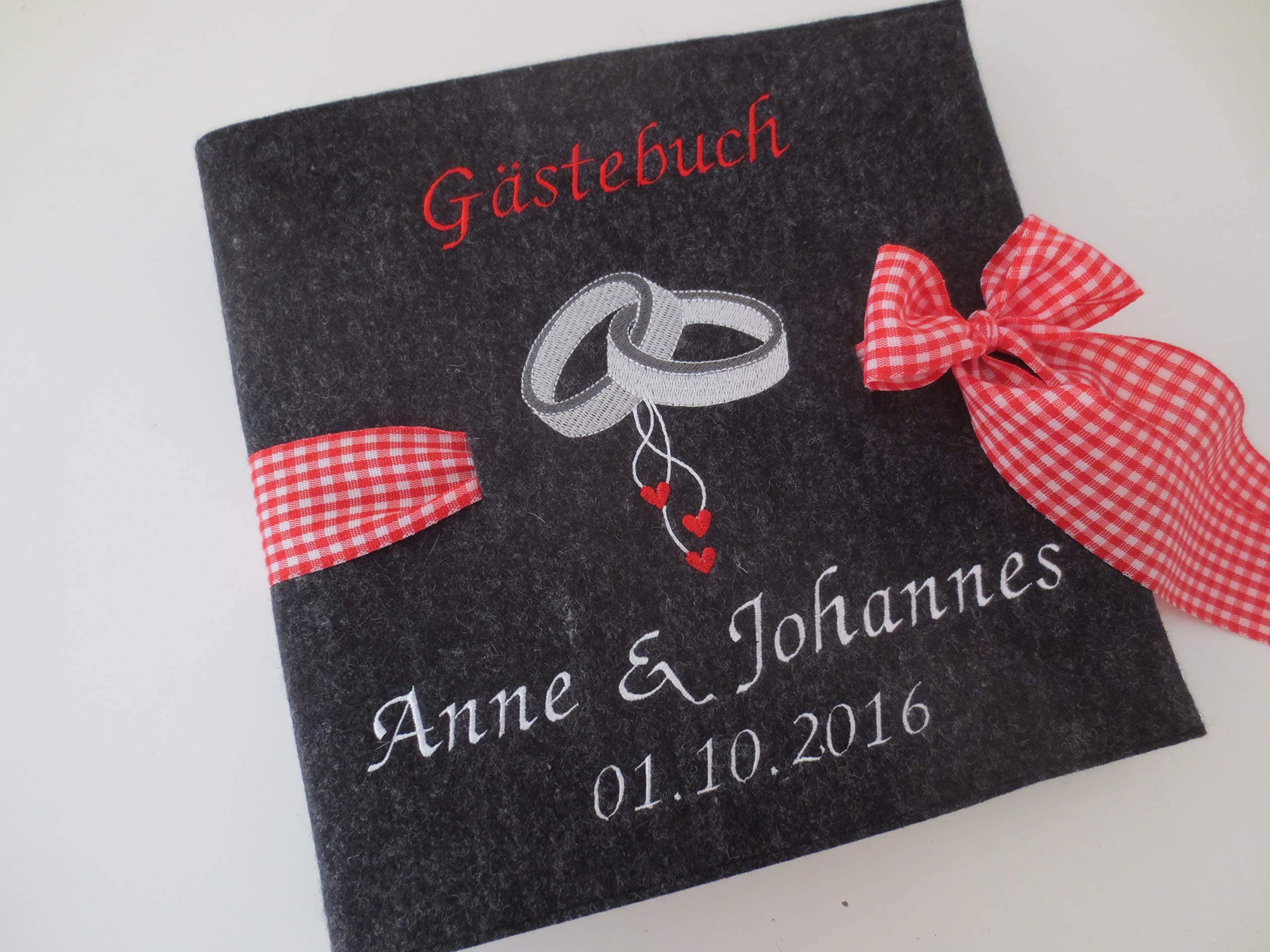 Fotoalbum Album Hochzeitsalbum Hochzeit Gästebuch Hochzeitsreise Geschenk Wollfilz Filz 26 cm x 25 cm