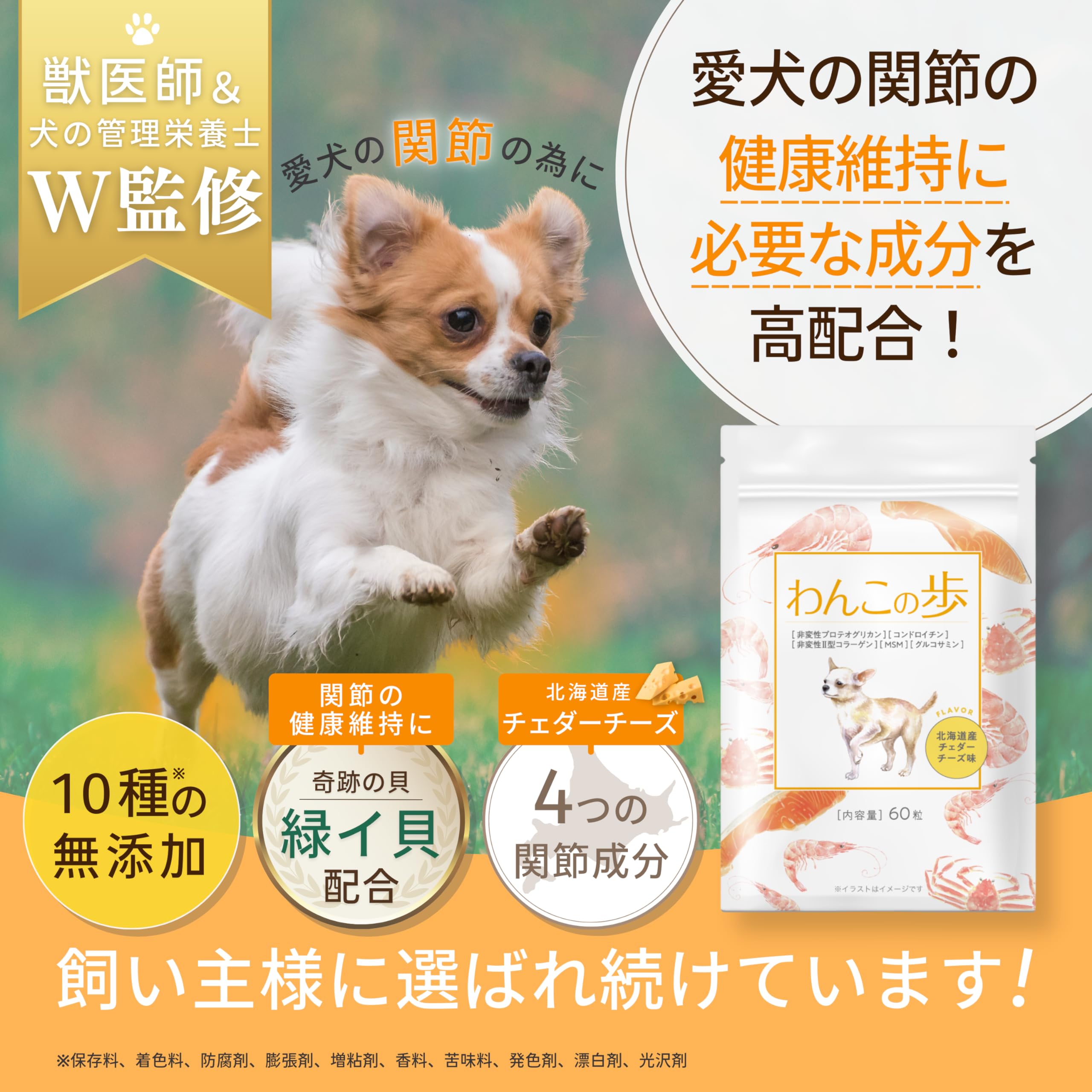 Amazon.co.jp: 【獣医師監修】わんこの歩 犬 猫 ペット サプリ 関節