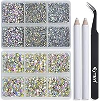 Vista 97 de Bymitel Hotfix - Gemas redondas de diamantes de imitación de cristal para manualidades, mezcla de 6 tamaños con kit de lápiz de cera, negro