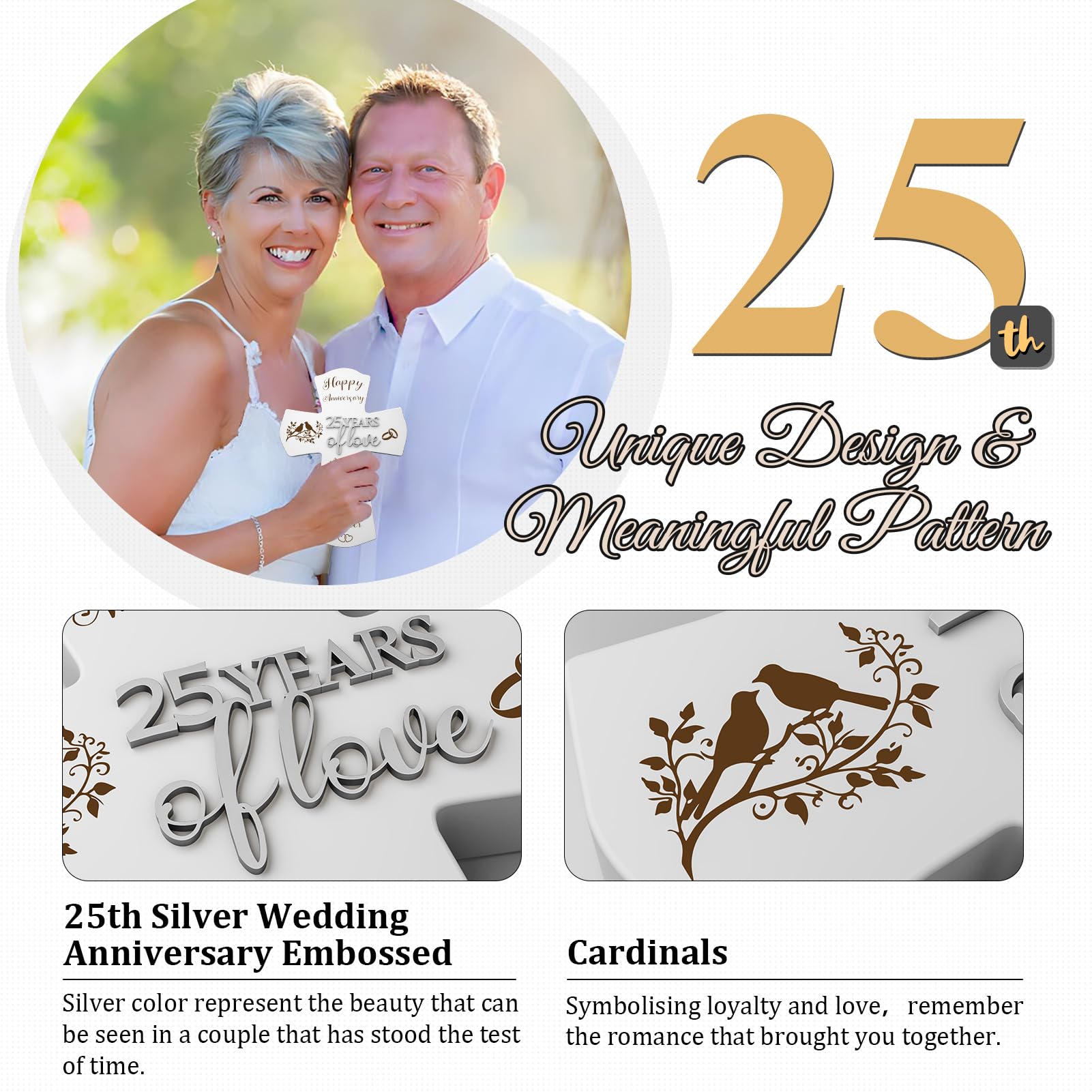 25th Anniversary Wedding Gifts for Wife Husband, Religious Cross Gifts for Women Men,25 Year Romantic Anniversary Marriage Gift for Her,Him,Couple,Parents,Friends,Wedding Anniversary Decorations