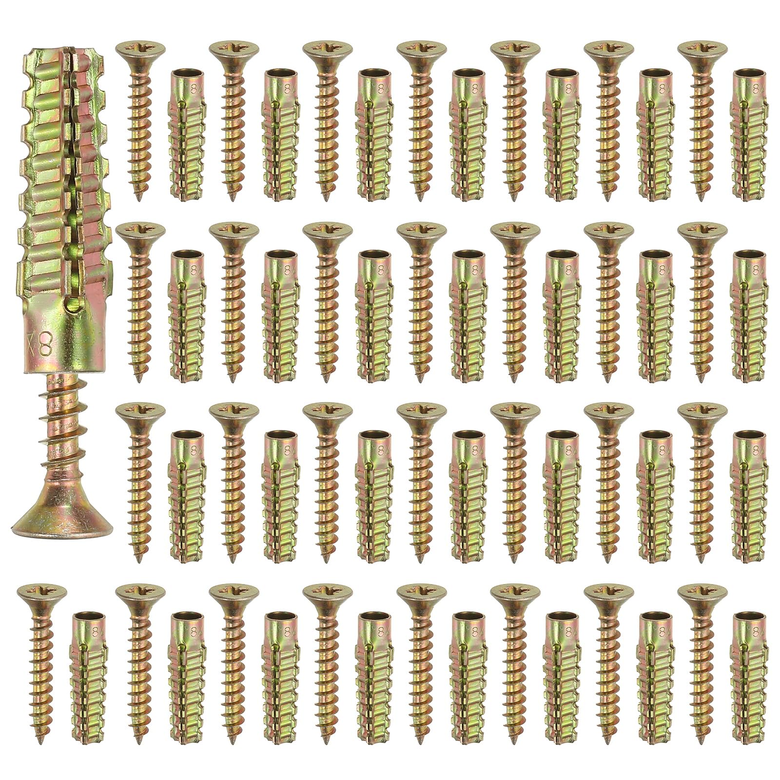 PATIKIL 30 Pcs Drywall Hollow Wall Anchors with Screws 0.24 x 1.57"
