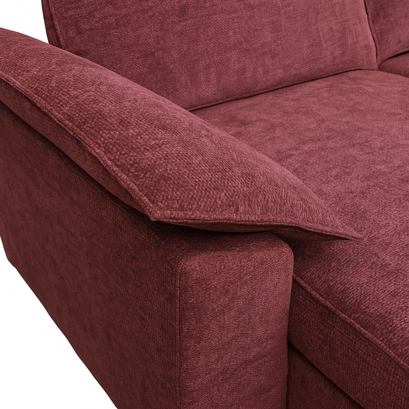 Mendler Sofa-Garnitur HWC-O71, Couch Ecksofa L-Form, Liegefläche Links/rechts, Stoff (320 g/m²) Holz 84x229x140cm - Bordeaux