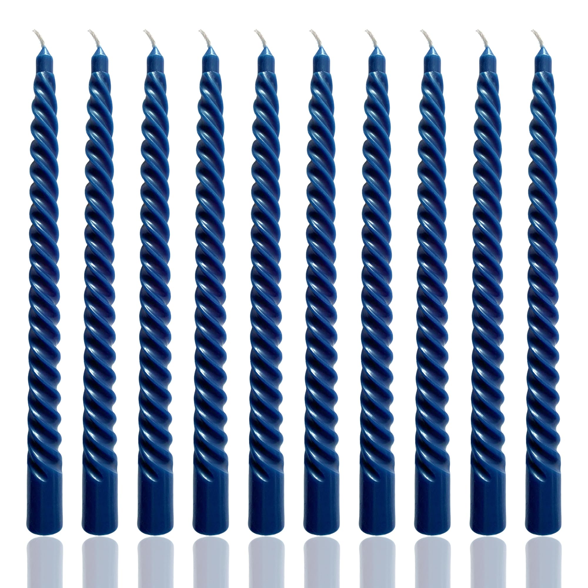 Photo 1 of 10 Inch Navy Blue Taper Candle Set, 10 Pack Unscented Dripless Candlesticks for Family Dinner Parties Home Decoration Picnic