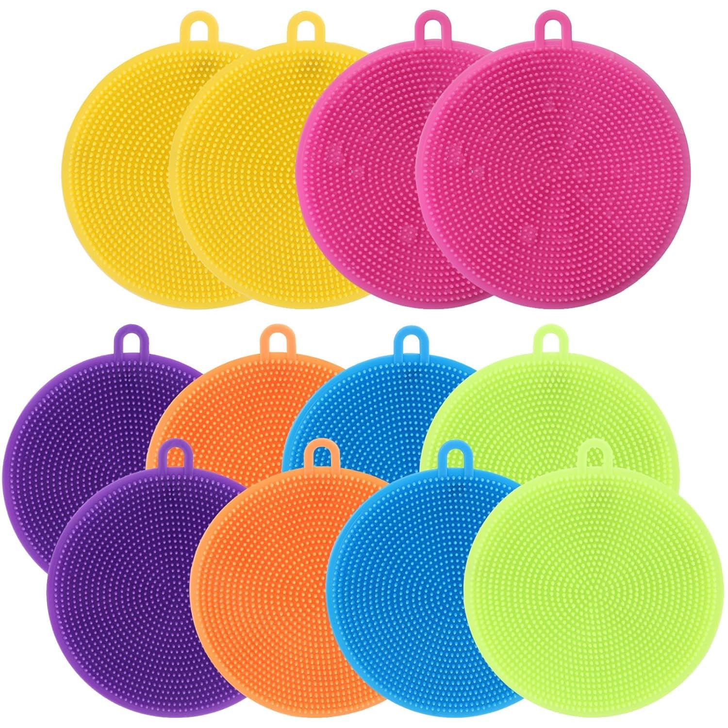 Anmol Silicone Dish Scrubber, 12 Pcs Multicolour Sponge Dish Brush Food Grade BPA Free Reusable Rubber Sponges for Kitchen Dish Dishes Fruits Vegetables Washing and Cleaning (B0DFW6BC6Q) Amazon Price History, Amazon Price Tracker
