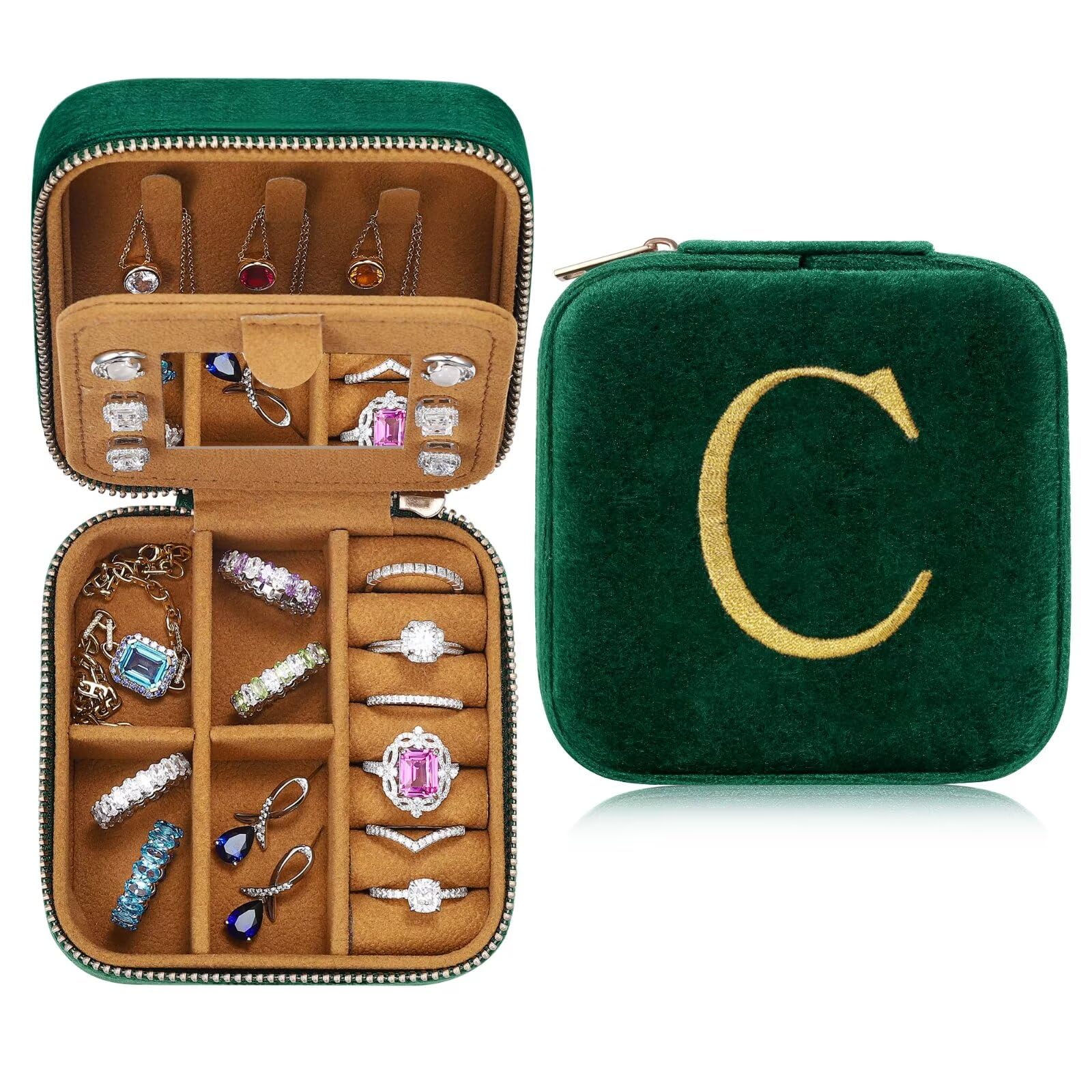 Tingn Girls C Teacher Gifts-Travel Jewellery Box, Travel Jewellery Organiser Ase, Mini Organiser, Jewelry Ase, Mirrored Jewelry Box, Personalised Jewellery Box