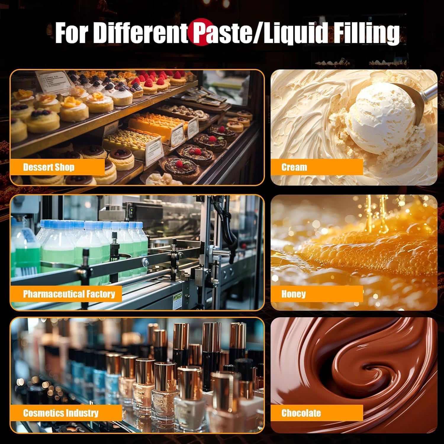 Manual Donut Filling Machine - 304 Stainless Steel Cream Injector Jam Dispenser 5L Hopper 4 Nozzles for Pastry — view 6