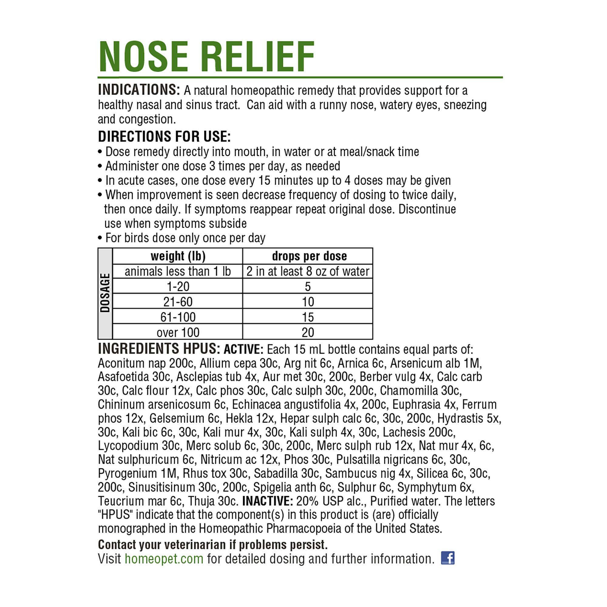 homeopet nasal relief