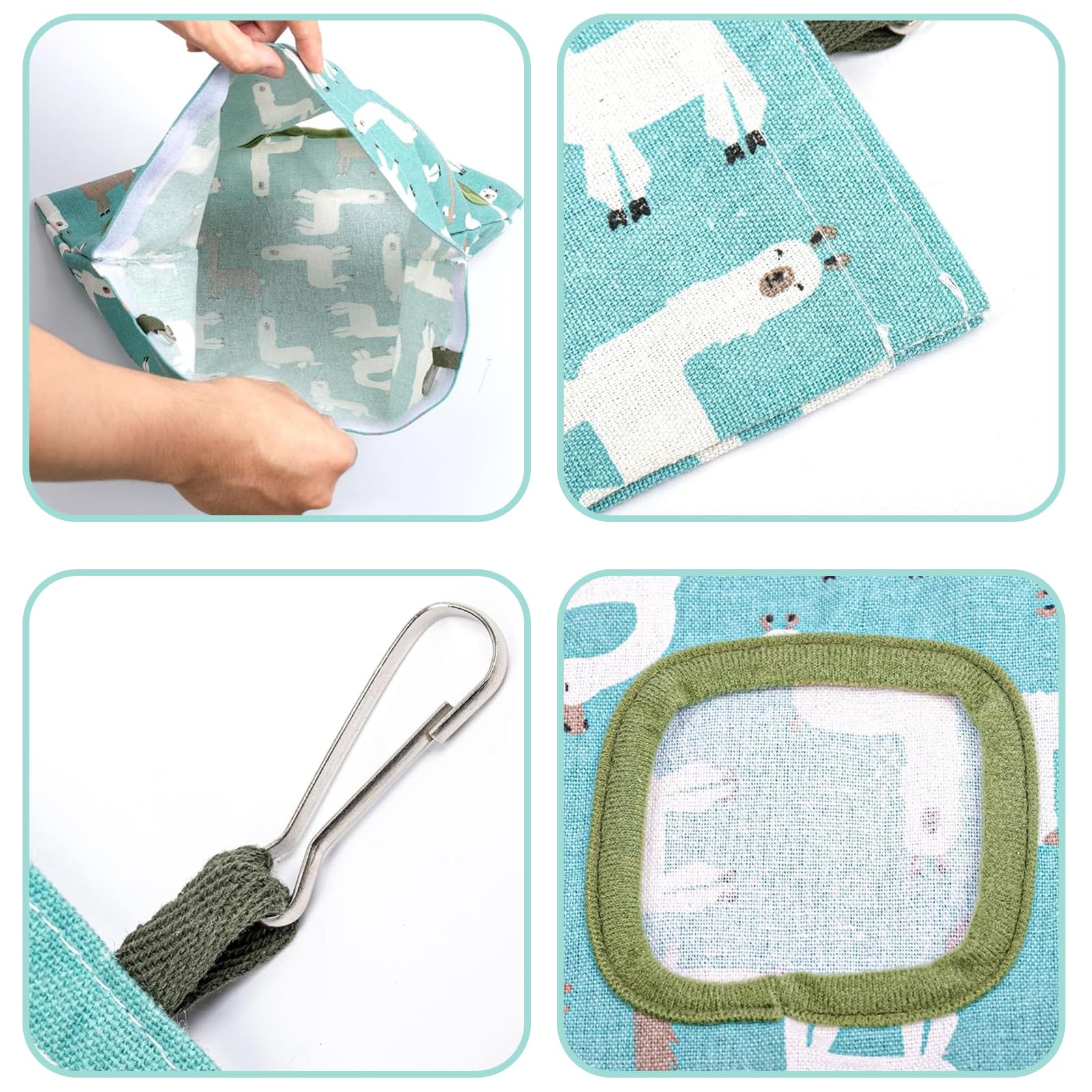 2 Pièces Sac à Foin pour Lapin, Distributeur de Foin, Sac de Foins Suspendu avec 2 Fenêtres, Accessoire Foin pour Petits Animaux Chinchilla, Cochon d'Inde et Taupe