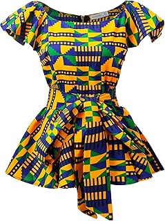 SHENBOLEN Womens Dashiki Tops Sleeveless Summer African Print Slim Fit Shirts Blouse